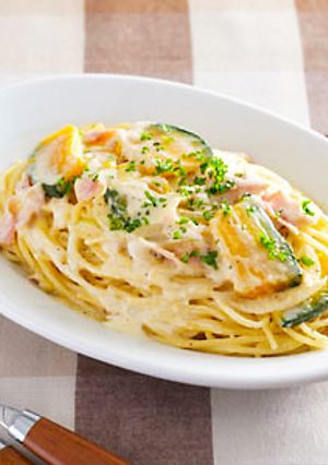 かぼちゃとベーコンのクリームパスタ-レシピのメイン写真