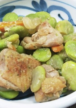 空豆と鶏肉のイタリアンな炒め物-レシピのメイン写真