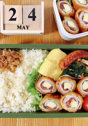 梅しそチーズフライ弁当 21/5.24-レシピのメイン写真