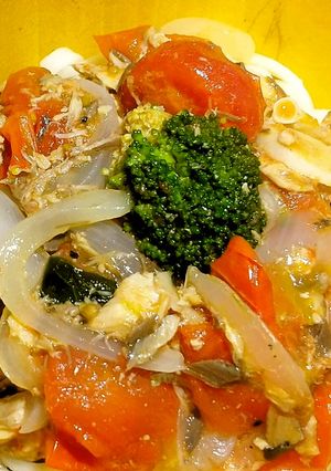 【簡単】トマトと鯖のがっつりうどん-レシピのメイン写真