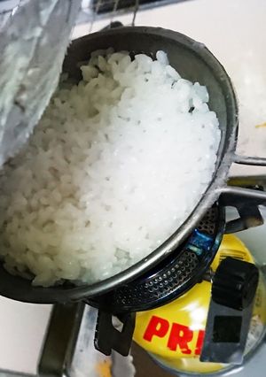 シェラカップ炊飯:白ご飯-レシピのメイン写真