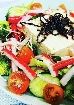 減塩パパッと★豆腐とたっぷり野菜のサラダ-レシピのメイン写真