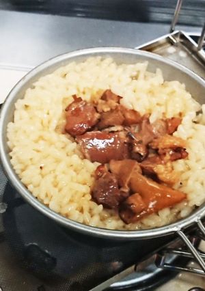 シェラカップ炊飯：とり飯-レシピのメイン写真