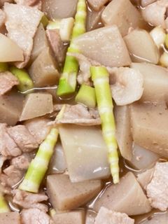 根曲がり竹と豚バラ・コンニャクの炒め煮-レシピのメイン写真