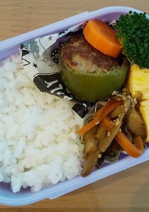 21/5/24 年長ピーマン肉詰め弁当-レシピのメイン写真