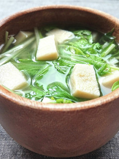 高野豆腐と水菜のスープ(ダイエット)-レシピのメイン写真