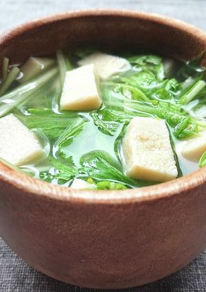 高野豆腐と水菜のスープ（ダイエット）-レシピのメイン写真