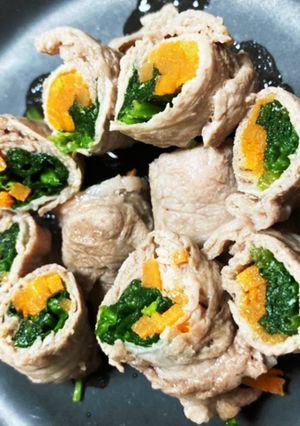 簡単レンジで豚肉の野菜巻き-レシピのメイン写真