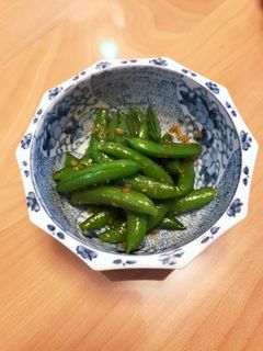 スナップエンドウのニンニク炒め-レシピのメイン写真