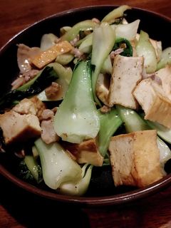 チンゲン菜と厚揚げ炒め、肉入り-レシピのメイン写真