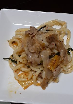 本技 おいしいキムチでキムチうどん-レシピのメイン写真