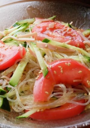 簡単10分♪夏野菜の春雨サラダ-レシピのメイン写真