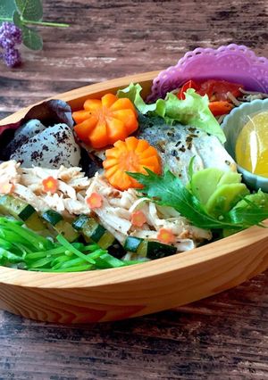 皐月24　さわらバジルにんにく弁当-レシピのメイン写真