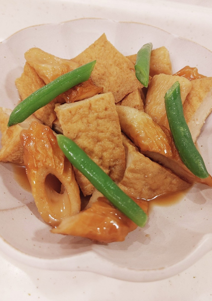 工程ふたつ♪厚揚げと竹輪の簡単煮物☆-レシピのメイン写真