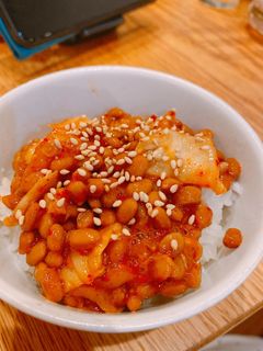 本技おいしいキムチ納豆ごはん-レシピのメイン写真