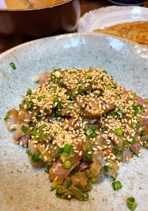 鯵のなめろう(骨せんべい)-レシピのメイン写真