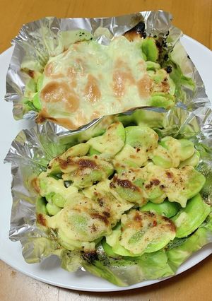 ♡キムチとそら豆♡の簡単マヨチーズ焼き-レシピのメイン写真
