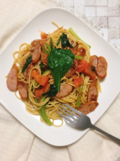 ステーキスパイスでスパイシースパゲティ-レシピのメイン写真