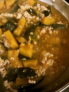 南瓜とミンチ煮物-レシピのメイン写真