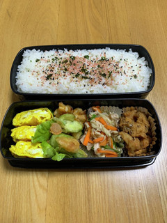 今日の弁当5.25 えびとそら豆かき揚げ-レシピのメイン写真
