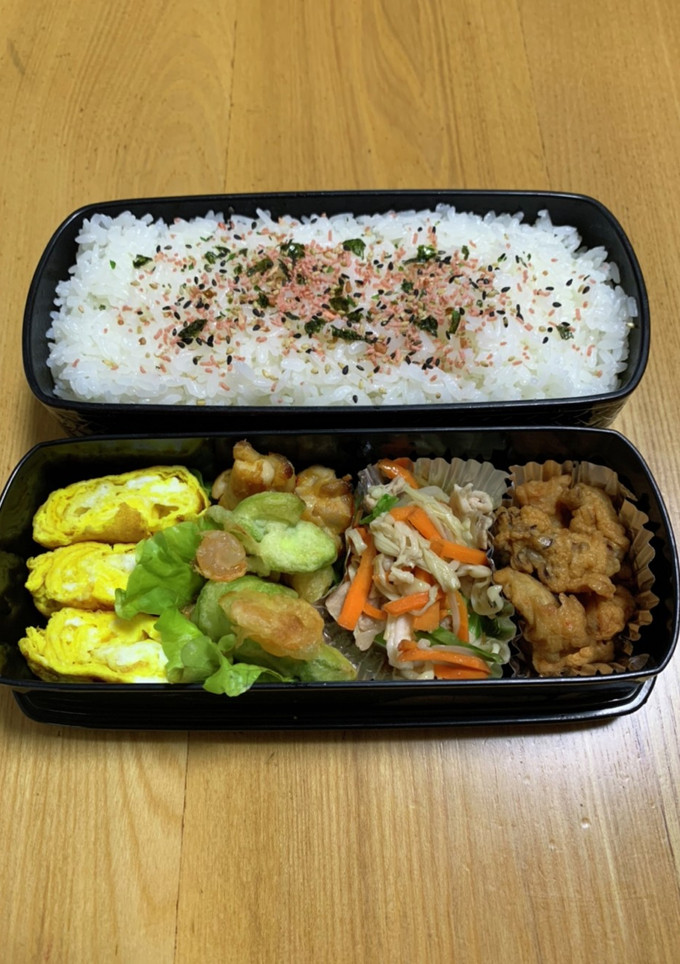 今日の弁当5.25 えびとそら豆かき揚げ-レシピのメイン写真