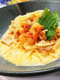 キムチクリームパスタ-レシピのメイン写真