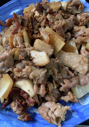 豚肉と大根とキノコの甘だれ炒め-レシピのメイン写真