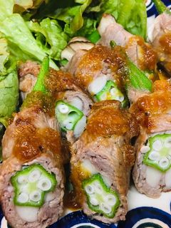 おろしのたれ*オクラとエリンギの牛肉巻き-レシピのメイン写真