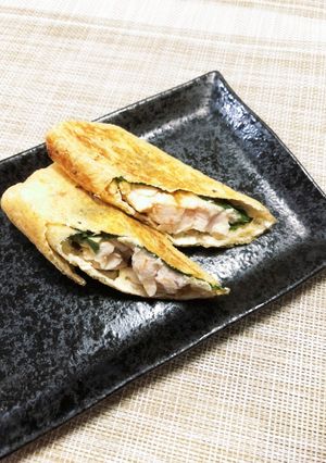 サラダチキンの梅しそチーズ　稲荷巻き-レシピのメイン写真