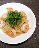 海老と大葉✤梅昆布茶で和風パスタ