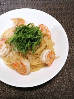 海老と大葉✤梅昆布茶で和風パスタ-レシピのメイン写真