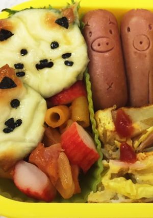 ズッキーニのチーズ焼き キャラ弁-レシピのメイン写真