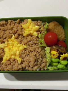 子どもの弁当☆鶏そぼろの盛り方参考に-レシピのメイン写真