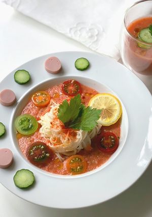 冷んやりガスパチョそうめん-レシピのメイン写真
