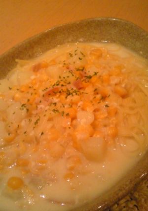 スープパスタ　～コーンスープ仕立て～-レシピのメイン写真