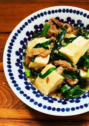 牛肉とニラのすき焼き風肉豆腐-レシピのメイン写真