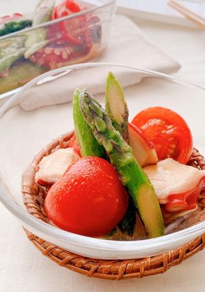 【家つま】焼きアスパラとタコの辛子醤油♪-レシピのメイン写真