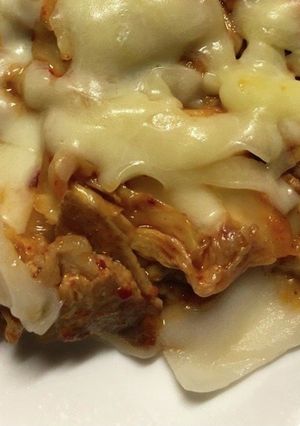 豚キムチーズ餅ピザ-レシピのメイン写真