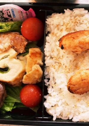 椎茸肉詰とチキンバジルチーズ高校生男子-レシピのメイン写真