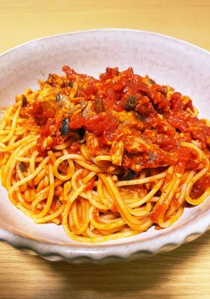 サバ缶トマトパスタ-レシピのメイン写真