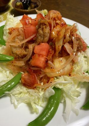 カリッと揚げ豚のキムチあえ-レシピのメイン写真