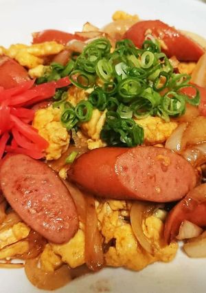 超簡単！玉子とウインナーのオイスター炒め-レシピのメイン写真