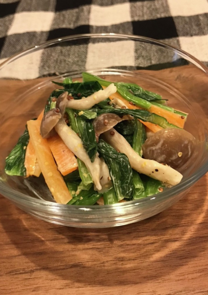 簡単　青菜としめじの粒マス和え-レシピのメイン写真