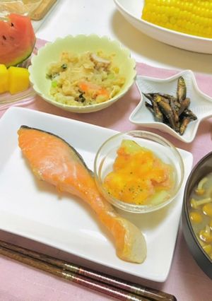 お魚メインの今夜の夕飯メニュー・ヘルシー-レシピのメイン写真