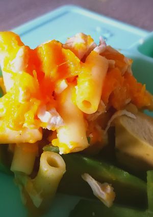 手づかみ食べに！マカロニ鶏カボチャ！-レシピのメイン写真