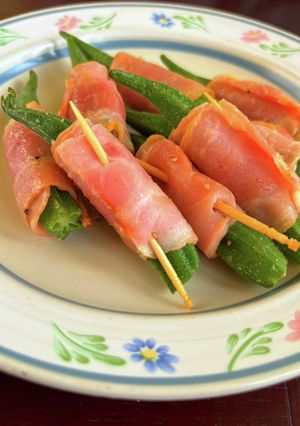 お弁当に〜簡単おくらベーコン巻き-レシピのメイン写真