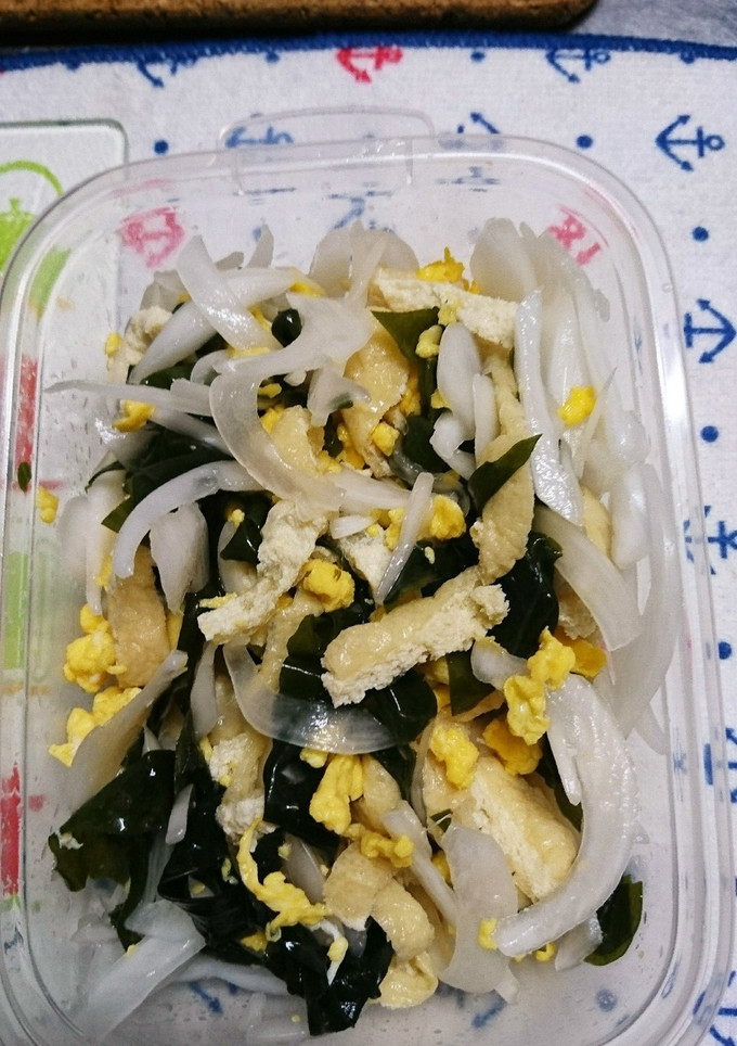 新たまねぎとわかめ、揚げの酢の物-レシピのメイン写真