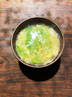 レタス&榎のかき玉味噌汁-レシピのメイン写真