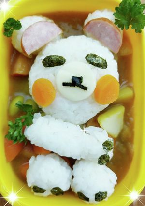寝ているクマちゃんです　#キャラ弁-レシピのメイン写真
