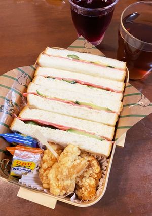 ハム胡瓜サンド＆唐揚げランチBOX♫-レシピのメイン写真